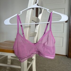 Auden Pink Sheer Lace Bra